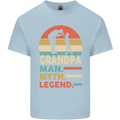 Grandpa Man Myth Legend Funny Fathers Day Mens Cotton T-Shirt Tee Top Light Blue