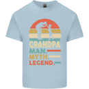 Grandpa Man Myth Legend Funny Fathers Day Mens Cotton T-Shirt Tee Top Light Blue