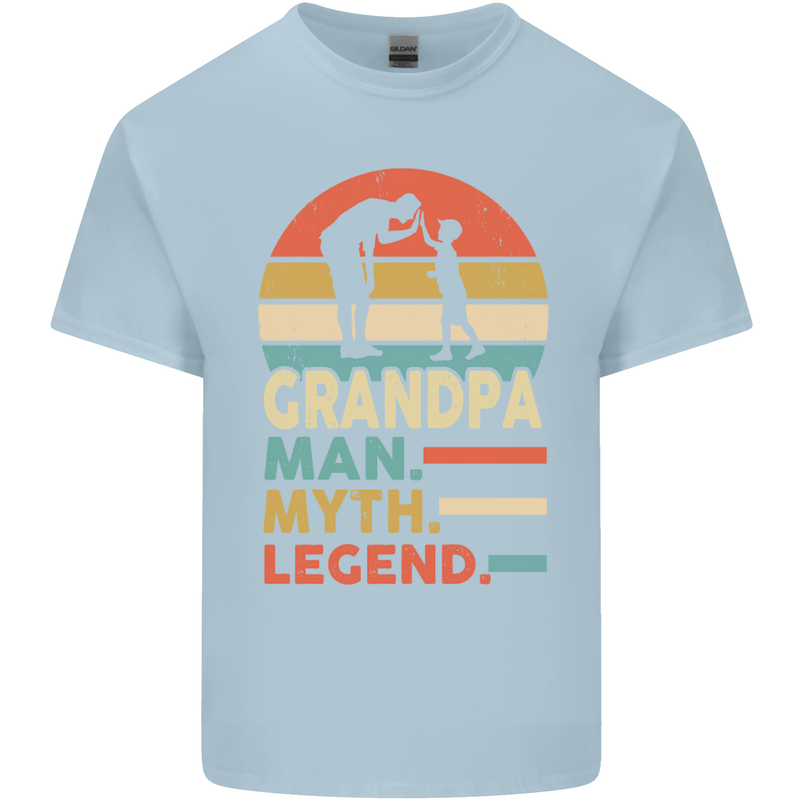 Grandpa Man Myth Legend Funny Fathers Day Mens Cotton T-Shirt Tee Top Light Blue