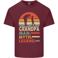 Grandpa Man Myth Legend Funny Fathers Day Mens Cotton T-Shirt Tee Top Maroon