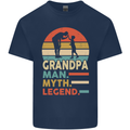 Grandpa Man Myth Legend Funny Fathers Day Mens Cotton T-Shirt Tee Top Navy Blue