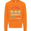 Grandpa Man Myth Legend Funny Fathers Day Mens Sweatshirt Jumper Orange