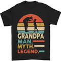 Grandpa Man Myth Legend Funny Fathers Day Mens T-Shirt Cotton Gildan Black