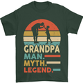 Grandpa Man Myth Legend Funny Fathers Day Mens T-Shirt Cotton Gildan Forest Green
