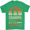 Grandpa Man Myth Legend Funny Fathers Day Mens T-Shirt Cotton Gildan Irish Green