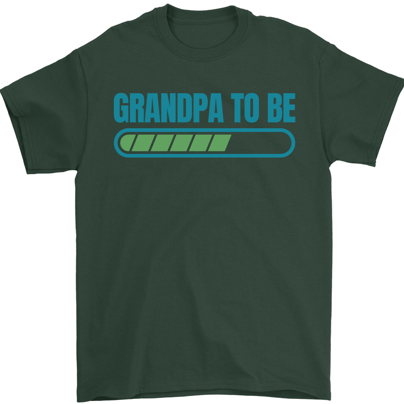 Grandpa to Be Funny New Baby Birth Mens T-Shirt Cotton Gildan Forest Green