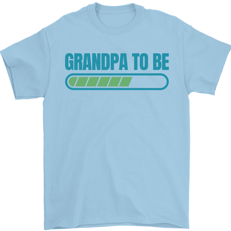 Grandpa to Be Funny New Baby Birth Mens T-Shirt Cotton Gildan Light Blue