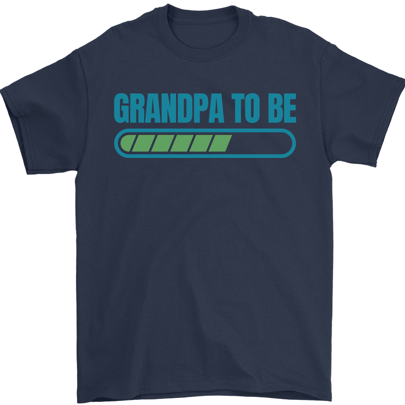 Grandpa to Be Funny New Baby Birth Mens T-Shirt Cotton Gildan Navy Blue