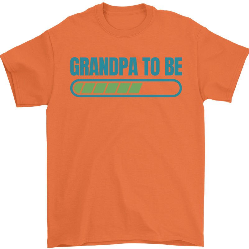 Grandpa to Be Funny New Baby Birth Mens T-Shirt Cotton Gildan Orange