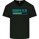 Grandpa to Be Funny New Baby Birth Mens V-Neck Cotton T-Shirt Black