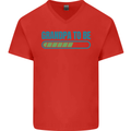 Grandpa to Be Funny New Baby Birth Mens V-Neck Cotton T-Shirt Red