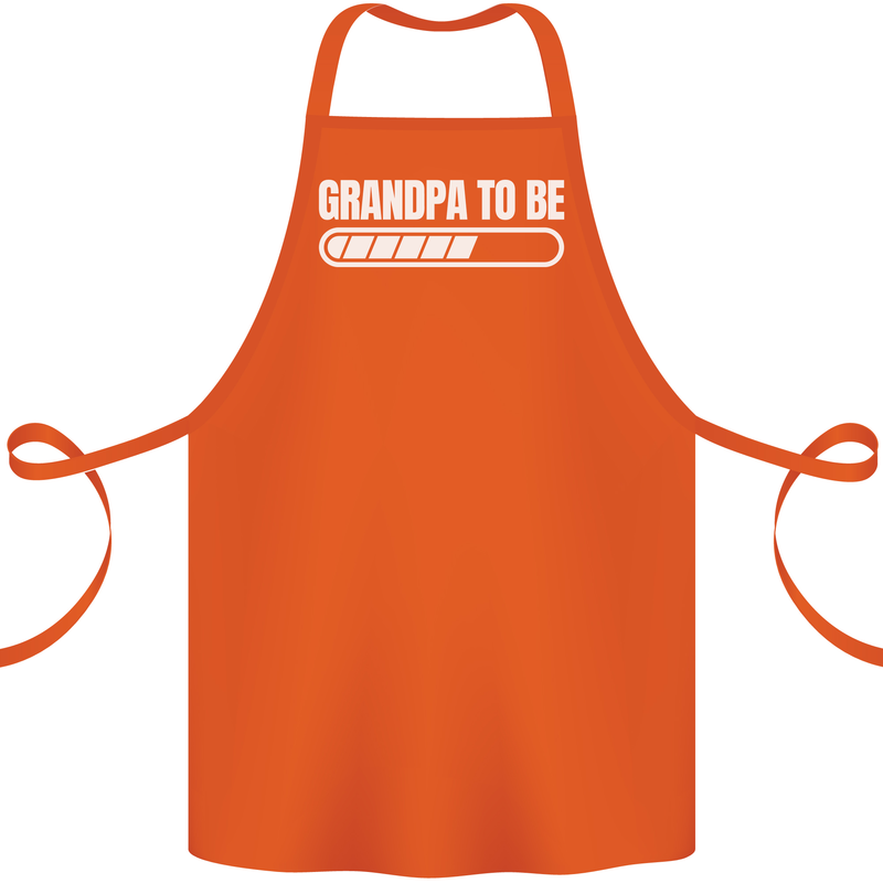 Grandpa to Be Newborn Baby Grandparent Cotton Apron 100% Organic Orange