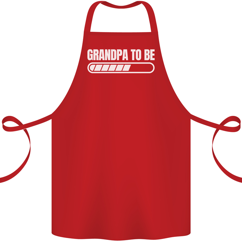 Grandpa to Be Newborn Baby Grandparent Cotton Apron 100% Organic Red