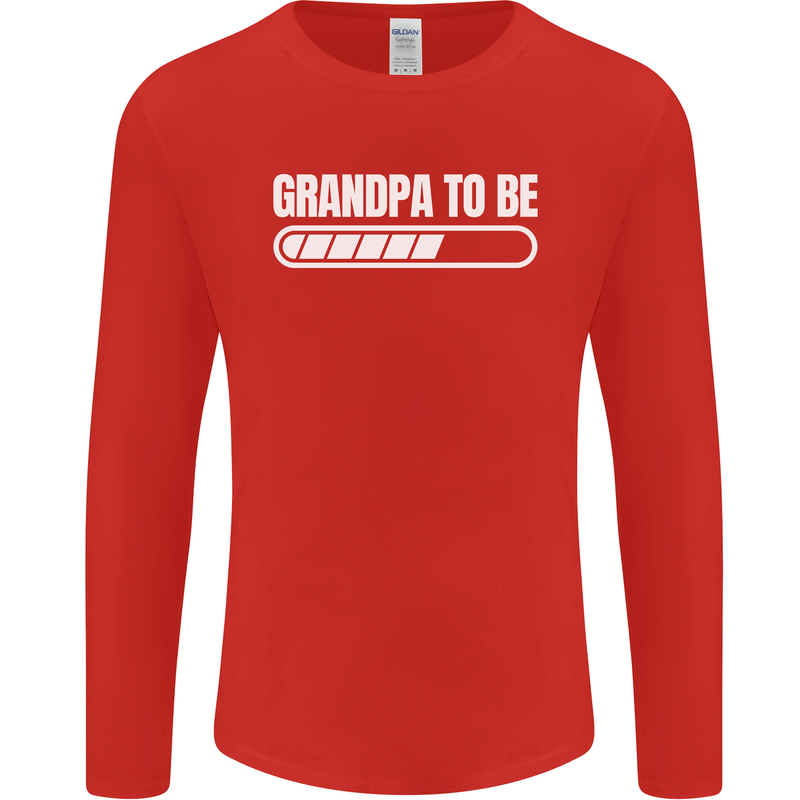 Grandpa to Be Newborn Baby Grandparent Mens Long Sleeve T-Shirt Red