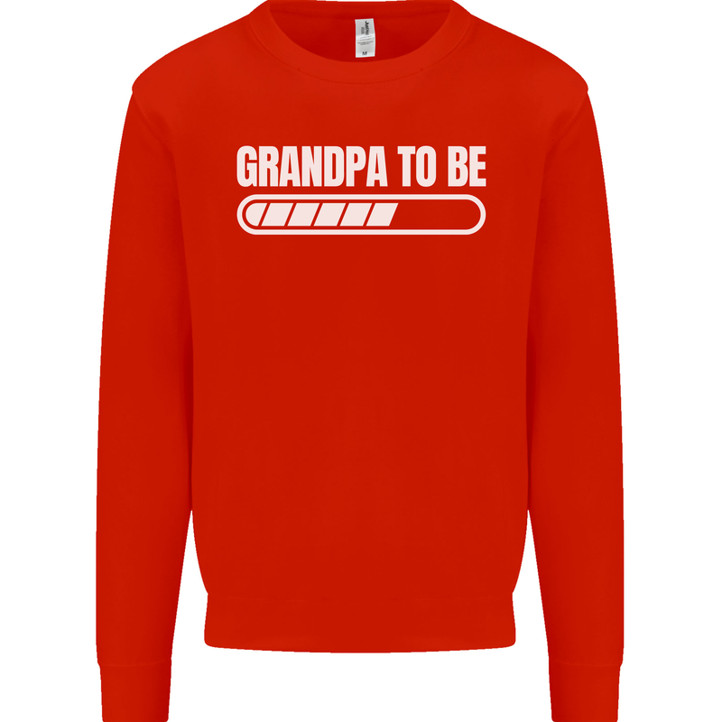 Grandpa to Be Newborn Baby Grandparent Mens Sweatshirt Jumper Bright Red