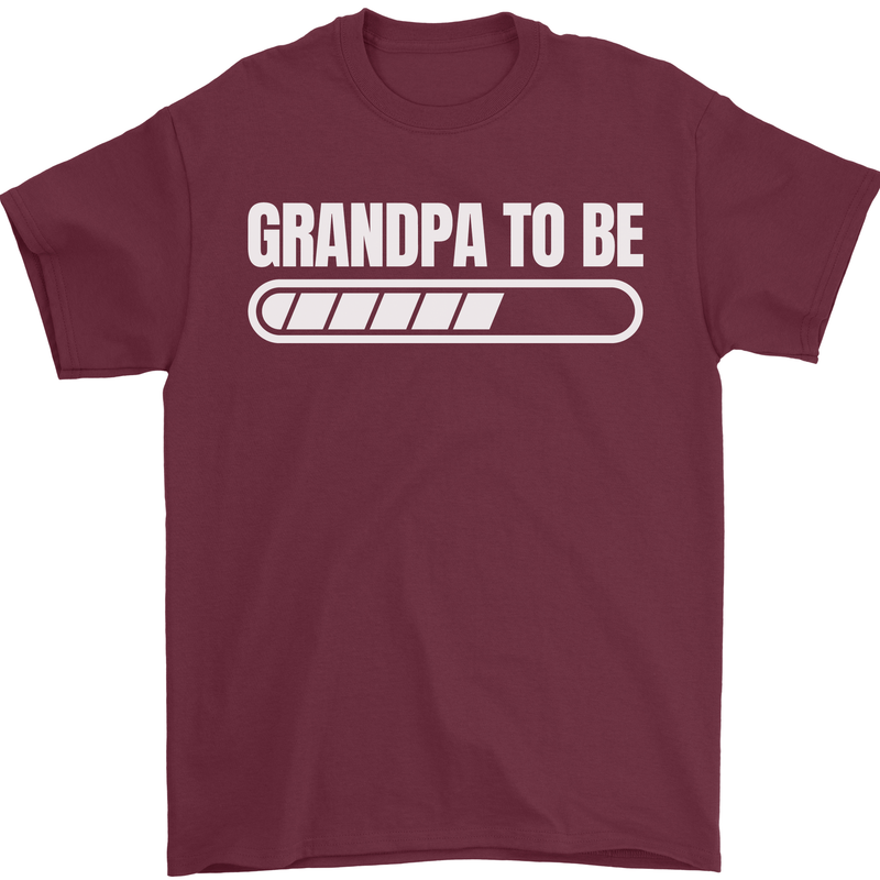 Grandpa to Be Newborn Baby Grandparent Mens T-Shirt Cotton Gildan Maroon
