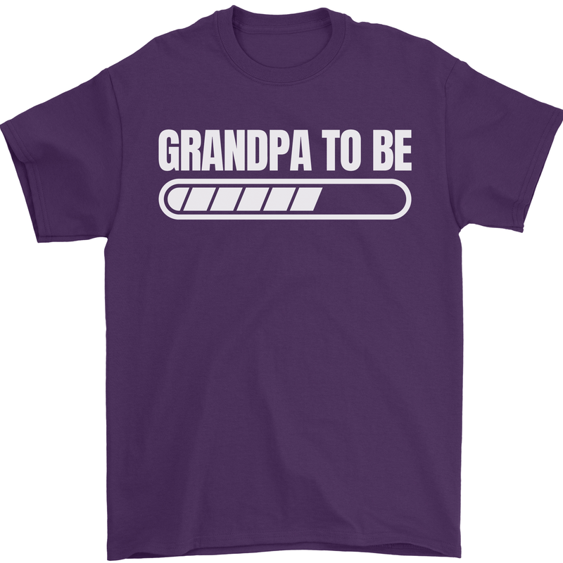 Grandpa to Be Newborn Baby Grandparent Mens T-Shirt Cotton Gildan Purple