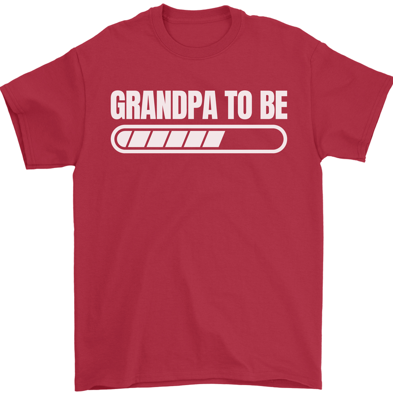 Grandpa to Be Newborn Baby Grandparent Mens T-Shirt Cotton Gildan Red
