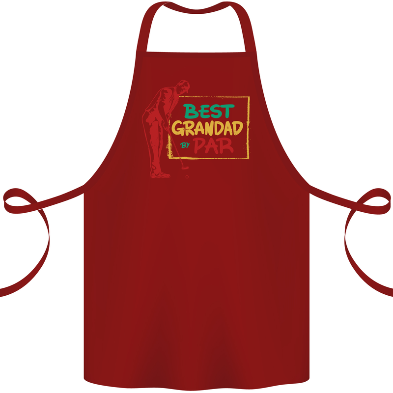 Grandparent's Day Best Grandad By Par Cotton Apron 100% Organic Maroon