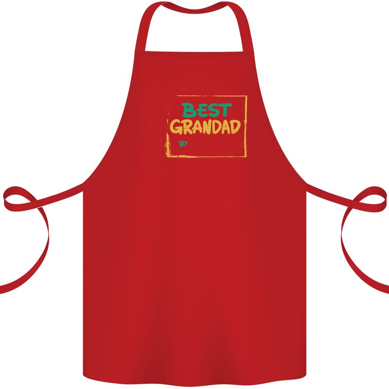 Grandparent's Day Best Grandad By Par Cotton Apron 100% Organic Red