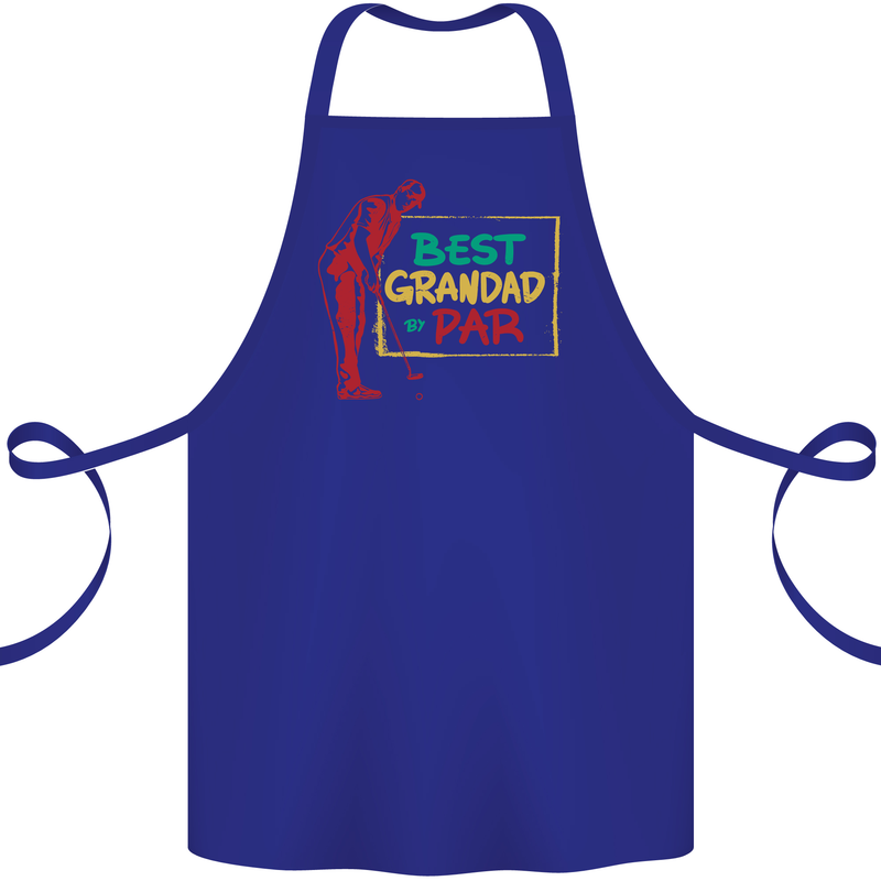 Grandparent's Day Best Grandad By Par Cotton Apron 100% Organic Royal Blue