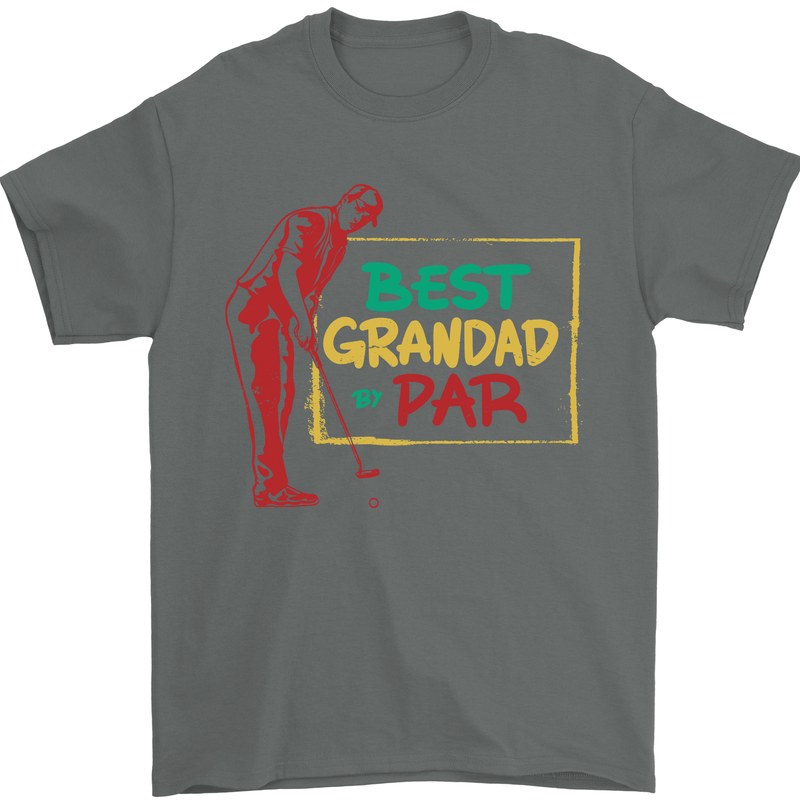 Grandparent's Day Best Grandad By Par Mens T-Shirt Cotton Gildan Charcoal