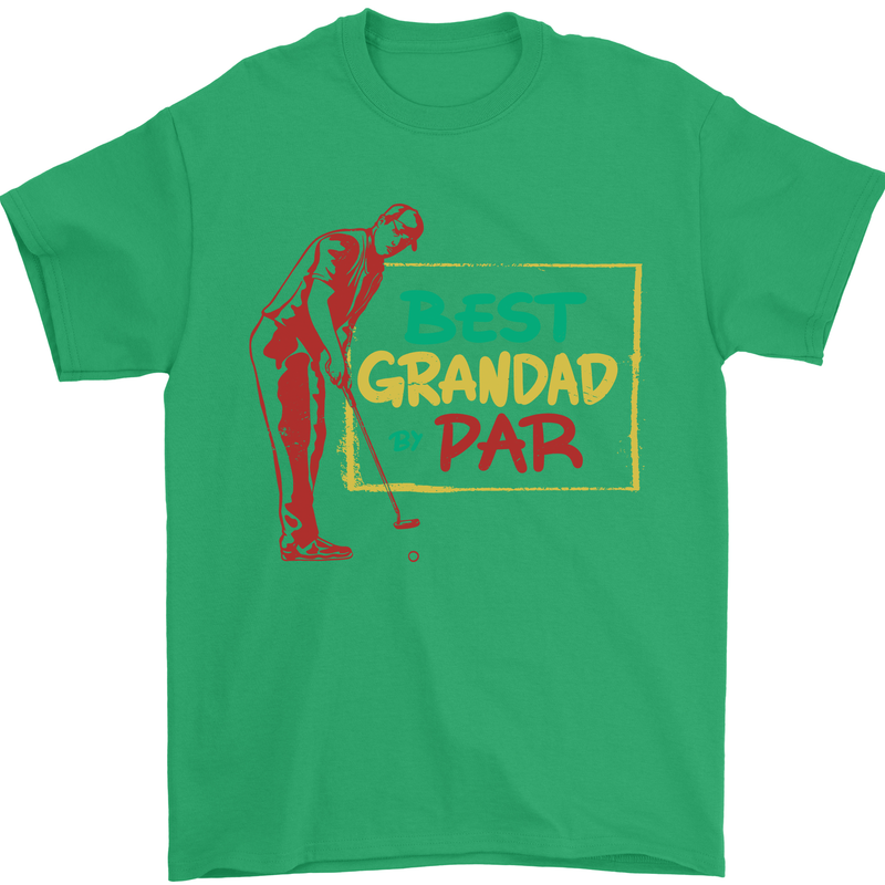 Grandparent's Day Best Grandad By Par Mens T-Shirt Cotton Gildan Irish Green