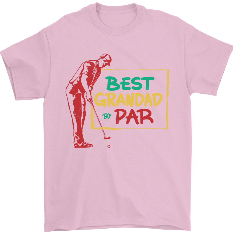 Grandparent's Day Best Grandad By Par Mens T-Shirt Cotton Gildan Light Pink