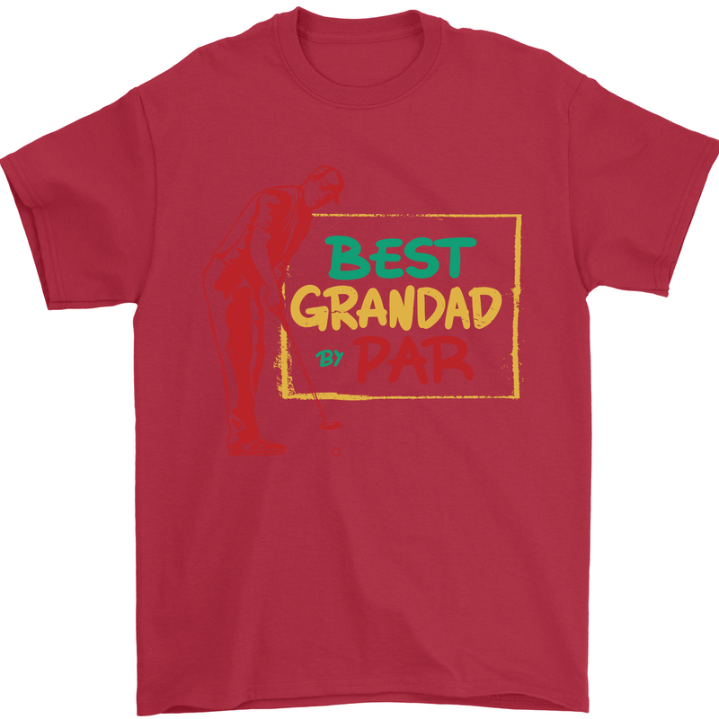 Grandparent's Day Best Grandad By Par Mens T-Shirt Cotton Gildan Red