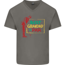 Grandparent's Day Best Grandad By Par Mens V-Neck Cotton T-Shirt Charcoal