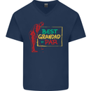 Grandparent's Day Best Grandad By Par Mens V-Neck Cotton T-Shirt Navy Blue