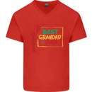 Grandparent's Day Best Grandad By Par Mens V-Neck Cotton T-Shirt Red