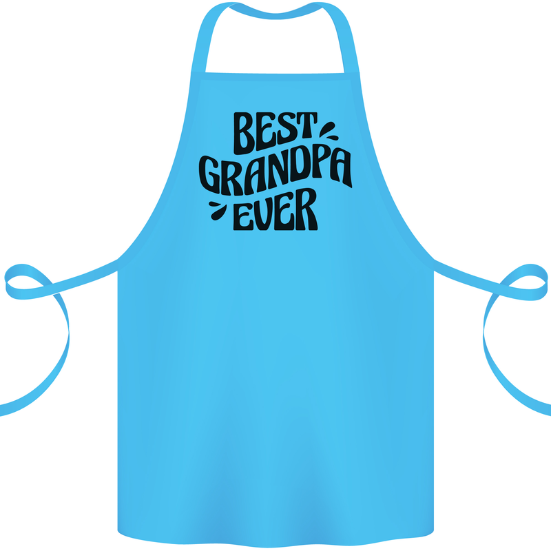 Grandparents Day Best Grandpa Ever Cotton Apron 100% Organic Turquoise