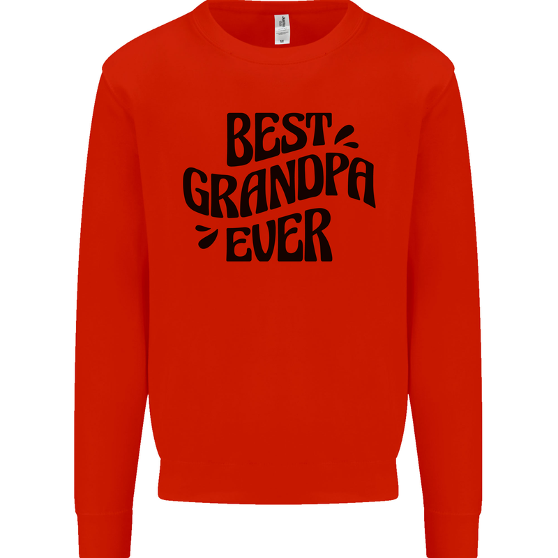 Grandparents Day Best Grandpa Ever Kids Sweatshirt Jumper Bright Red