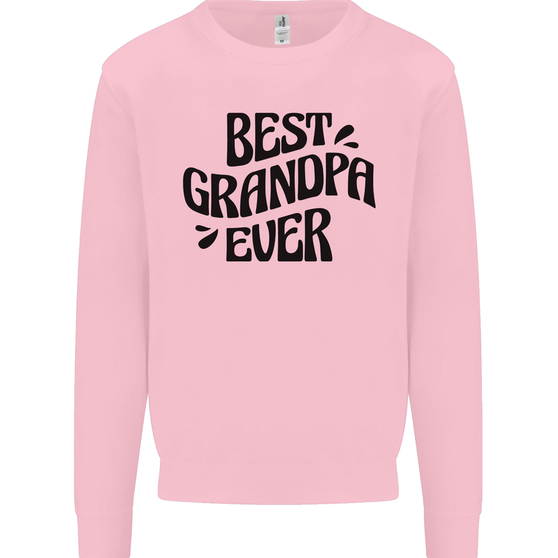 Grandparents Day Best Grandpa Ever Kids Sweatshirt Jumper Light Pink