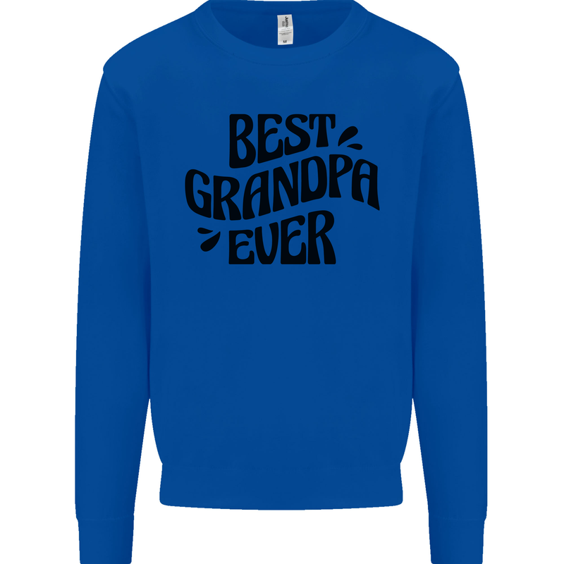 Grandparents Day Best Grandpa Ever Kids Sweatshirt Jumper Royal Blue