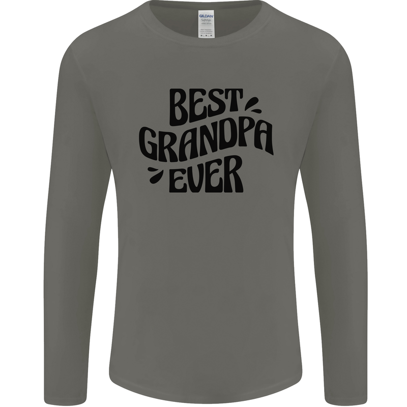 Grandparents Day Best Grandpa Ever Mens Long Sleeve T-Shirt Charcoal