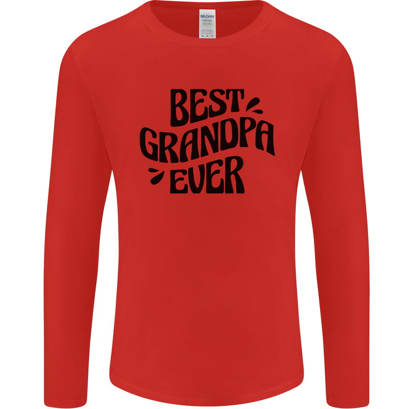 Grandparents Day Best Grandpa Ever Mens Long Sleeve T-Shirt Red