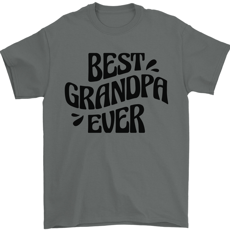 Grandparents Day Best Grandpa Ever Mens T-Shirt 100% Cotton Charcoal