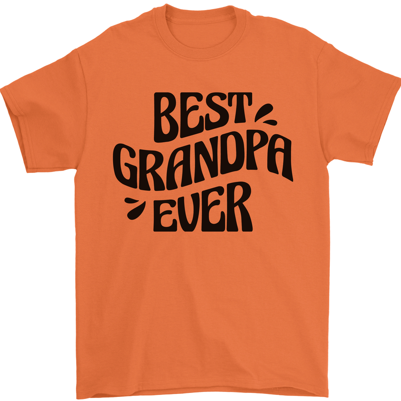 Grandparents Day Best Grandpa Ever Mens T-Shirt 100% Cotton Orange