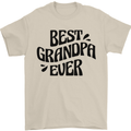 Grandparents Day Best Grandpa Ever Mens T-Shirt 100% Cotton Sand