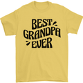 Grandparents Day Best Grandpa Ever Mens T-Shirt 100% Cotton Yellow