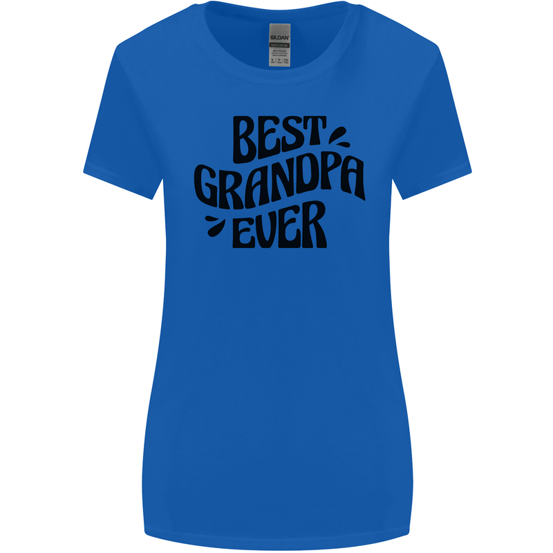 Grandparents Day Best Grandpa Ever Womens Wider Cut T-Shirt Royal Blue