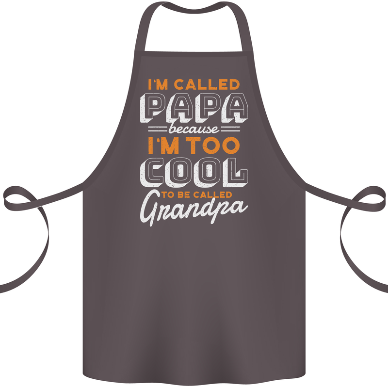 Grandparents Day I'm Called Papa Cotton Apron 100% Organic Dark Grey
