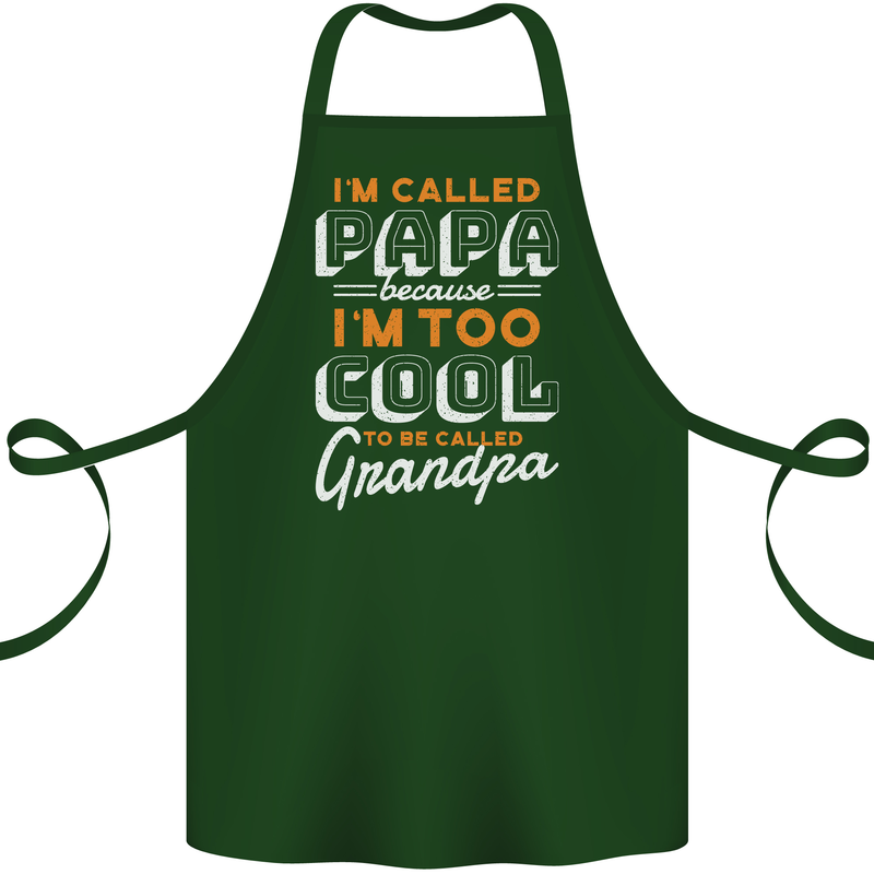 Grandparents Day I'm Called Papa Cotton Apron 100% Organic Forest Green