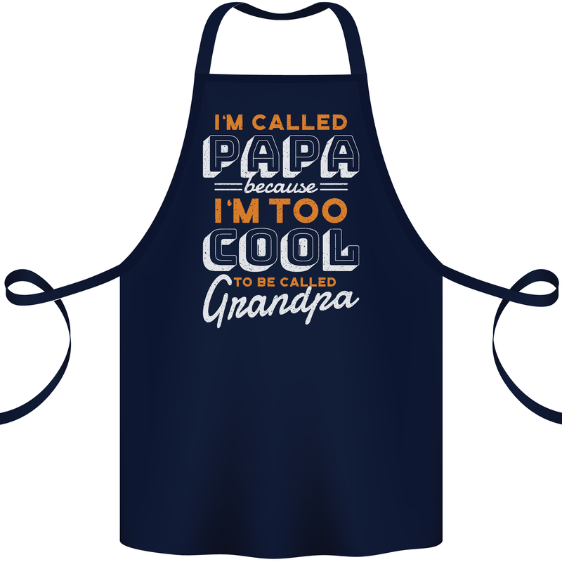 Grandparents Day I'm Called Papa Cotton Apron 100% Organic Navy Blue