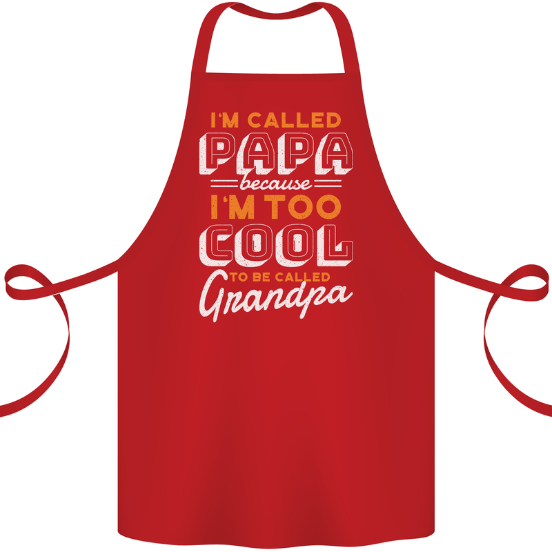 Grandparents Day I'm Called Papa Cotton Apron 100% Organic Red