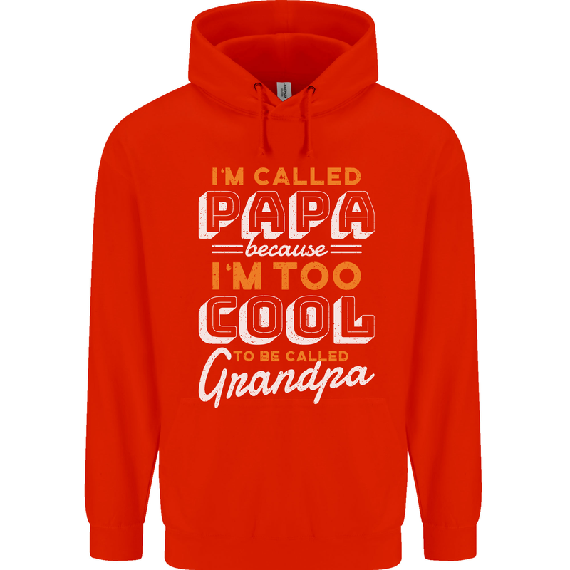Grandparents Day I'm Called Papa Mens 80% Cotton Hoodie Bright Red