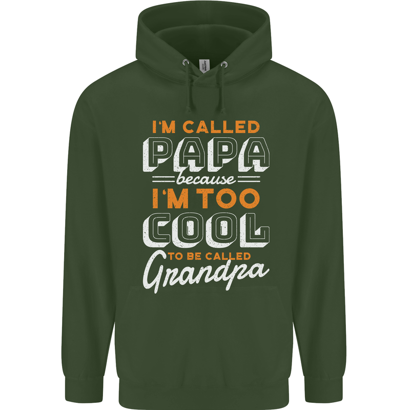 Grandparents Day I'm Called Papa Mens 80% Cotton Hoodie Forest Green