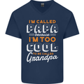 Grandparents Day I'm Called Papa Mens V-Neck Cotton T-Shirt Navy Blue